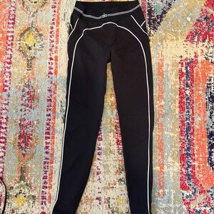 ALO Black Leggings with White Trim